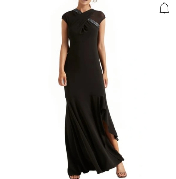 Halson Heritage Embellished Neck Gown in Black Size 0 - Picture 1 of 10